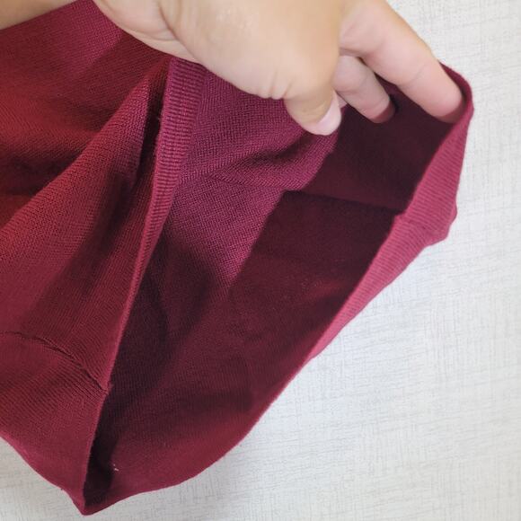 Valerie Stevens Knit Skirt Womens Petite Small Red Merino Wool Pencil Skirt - Picture 4 of 7